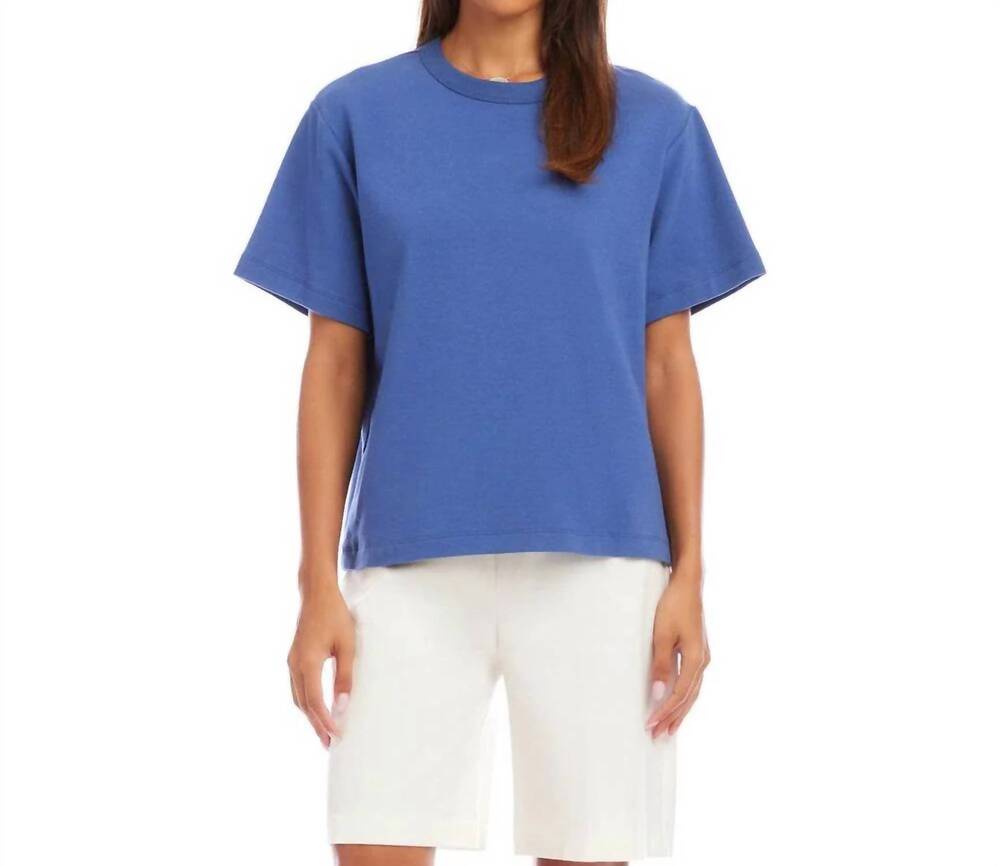 NEW KAREN KANE short sleeve top in blue